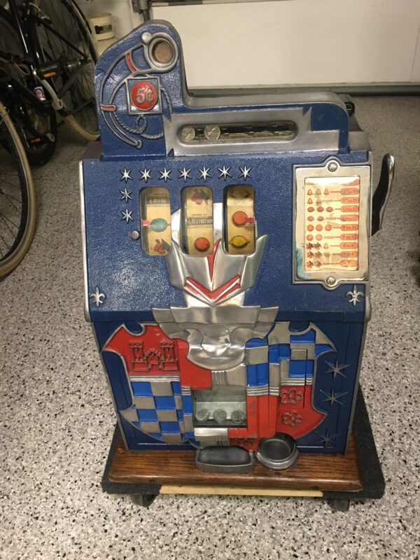Vintage Mills 5 cent Checker Board Castle Slot Machine