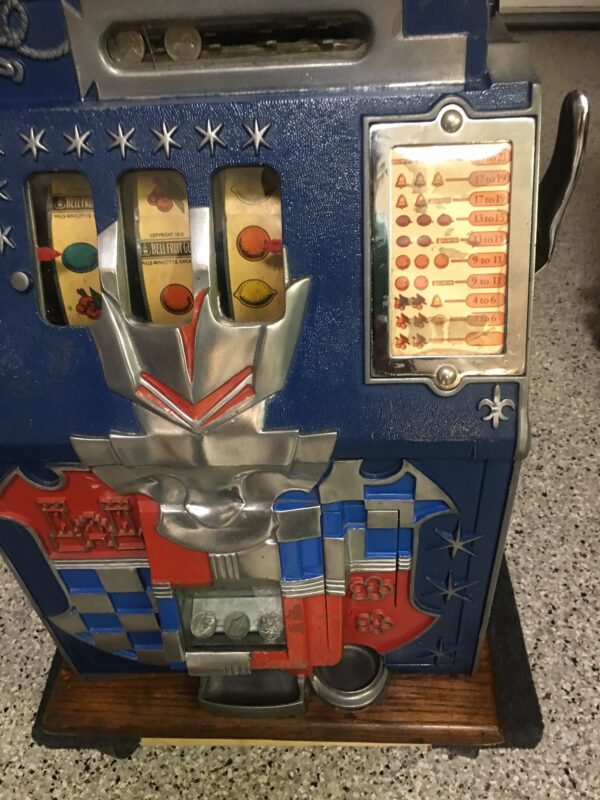Vintage Mills 5 cent Checker Board Castle Slot Machine - Image 4